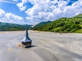 Geamana village Church flodded in Rosia Montana ecological disaster Royalty Free Stock Photo