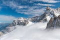 The Geant glacier in the massif of Mont Blanc; in the background the peak of the Dent du GÃÂ©ant Royalty Free Stock Photo