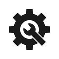 Cogwheel gear wrench spanner icon