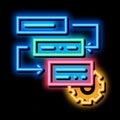 Gear Algorythm System Agile Element neon glow icon illustration