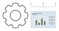 Gear and Analytics Dashboard Representing Process Optimization and Data Analysis Royalty Free Stock Photo