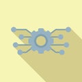 Gear api structure icon flat vector. Hosting server Royalty Free Stock Photo