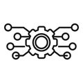Gear api structure icon outline vector. Hosting server Royalty Free Stock Photo
