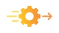 Gear and Arrow Icon: Process Optimization Workflow Progress, vector design Generative AI Royalty Free Stock Photo