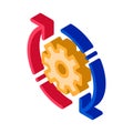 Gear And Arrows Around Agile Element isometric icon