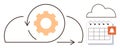 Gear and Calendar Integration Representing Workflow Automation and Cloud Synchronization Royalty Free Stock Photo