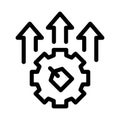 Gear Arrows Label Icon Vector Outline Illustration