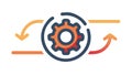 Gear with Arrows Process Cycle Icon, vector design Generative AI Royalty Free Stock Photo