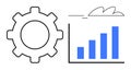 Gear and Bar Graph Representing Process Optimization and Growth Royalty Free Stock Photo