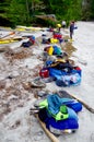 Gear on the beach, packing up on last day