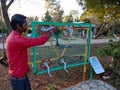 gear belt chain science project testing at park in India January 2020