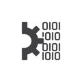 Gear and Binary code vector icon