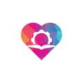 Gear Book heart shape concept logo design template. Royalty Free Stock Photo