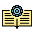 Gear book icon vector flat