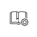 Gear book line icon