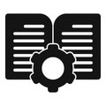 Gear book touch icon simple vector. Overview technical