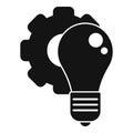 Gear bulb innovation icon, simple style