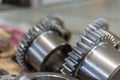 Gear bushings after milling are on the rack Royalty Free Stock Photo