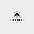 gear button logo line clothes industrial vector icon isolated