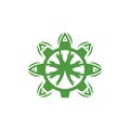 Gear cannabis leaf modern logo design