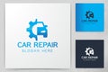 gear and car, repair logo Designs Inspiration Isolated on White Background Royalty Free Stock Photo