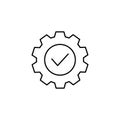 Gear with check mark line icon. Technical approve linear symbol Royalty Free Stock Photo