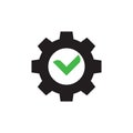 Gear with checkmark icon design. Vector illustration. Royalty Free Stock Photo