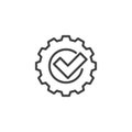 Gear with Checkmark line icon