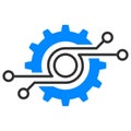 Gear Chip Vector Icon Flat Illustration Royalty Free Stock Photo