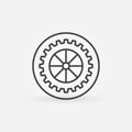 Gear in Circle outline vector concept icon Royalty Free Stock Photo