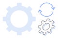 Gear and Circular Arrow Representing Process, Automation, or Continuous Workflow Concept Royalty Free Stock Photo