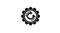 Gear with Circular Arrows Symbol Refresh, Recycle, Reprocess, Rotation, Mechanics Royalty Free Stock Photo