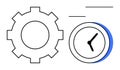 Gear and Clock Graphic Representing Efficiency, Time Management, and Workflow Optimization Royalty Free Stock Photo