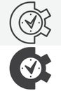 Gear clock line and solid vector icon set Royalty Free Stock Photo