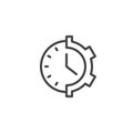 Gear clock outline icon Royalty Free Stock Photo