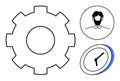 Gear, Clock, and Profile Icon Productivity, Time Management, and Workforce Collaboration Royalty Free Stock Photo