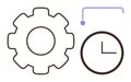 Gear and Clock Representing Workflow and Time Management Connection Royalty Free Stock Photo