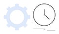 Gear and Clock Symbolizing Productivity, Efficiency, and Time Management Royalty Free Stock Photo