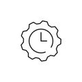 gear, clock, time icon. Element of business start up icon for mobile concept and web apps. Thin line gear, clock, time icon can be Royalty Free Stock Photo