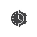 Gear clock vector icon Royalty Free Stock Photo