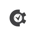 Gear clock vector icon