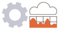 Gear and Cloud Analytics Graph Representing Data Integration and System Optimization Royalty Free Stock Photo