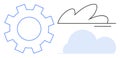 Abstract Gear and Cloud Concept Representing Technology, Innovation, and Connectivity Royalty Free Stock Photo