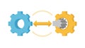Gear Cog Connection Icon for Collaboration, vector design Generative AI Royalty Free Stock Photo