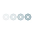 Gear or cog linear icon. machine engineering tech set with editable stroke. Stock Vector illustration isolated on white background Royalty Free Stock Photo
