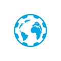 Gear global vector logo design. Gear planet icon logo design element. Royalty Free Stock Photo