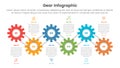 gear cogwheel infographic template banner with gear line cable connection up and down with 6 point list information for slide Royalty Free Stock Photo