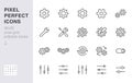 Gear, cogwheel line icons set. App settings button, slider, wrench tool, fix concept minimal vector illustrations