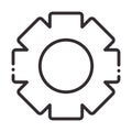 Gear cogwheel mechanism line style icon
