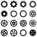 Gear or cogwheel set on isolated white background. Royalty Free Stock Photo